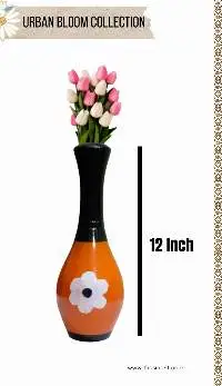 Wooden & Metallic Decorative Flower Vases