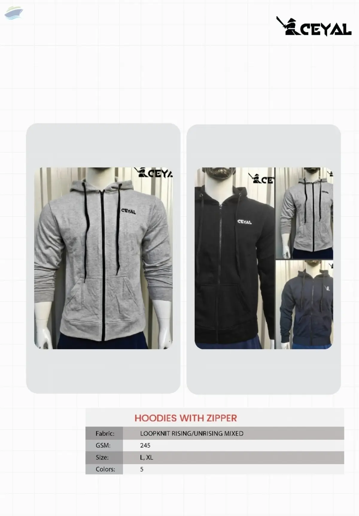 Hoodies With Zipper Loopknit