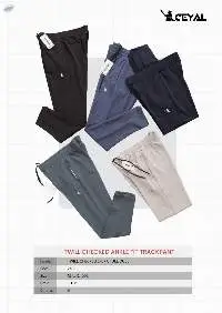 Twill Checked Angle Fit Track Pants