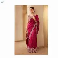 Premium Elegant Magenta Silk Saree