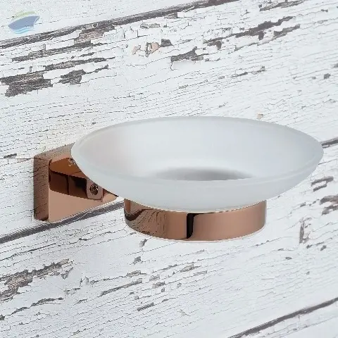 Kingston PVD Rose Gold Glass Soap Dish