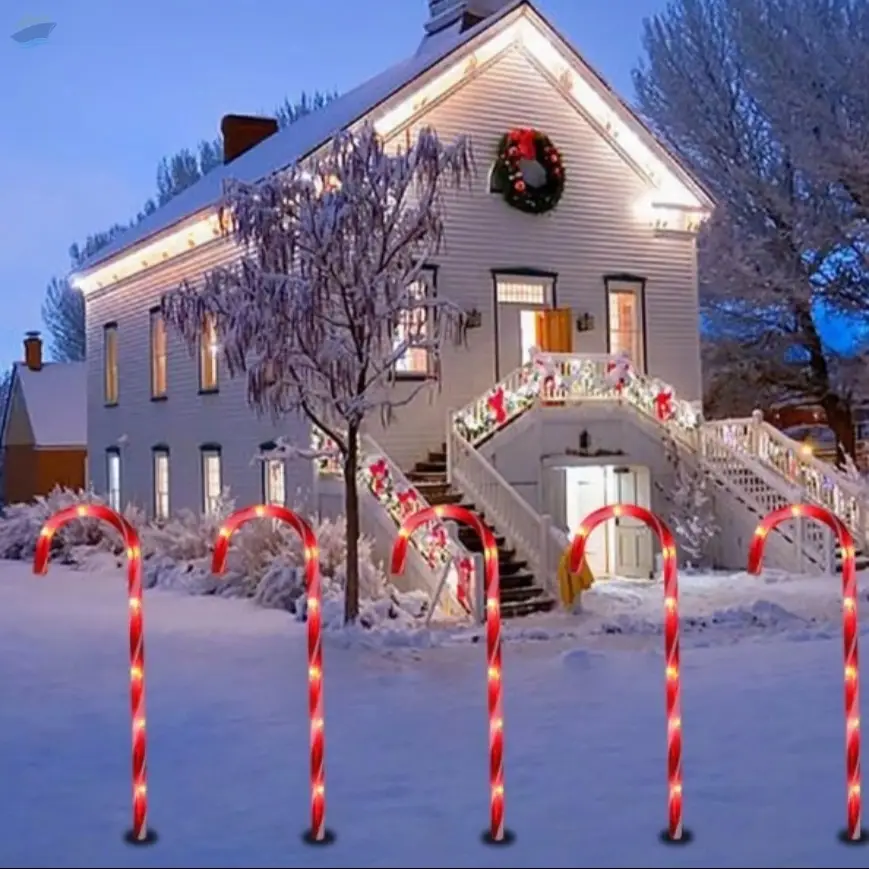 Outdoor Christmas Candy Cane Lights