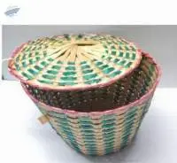 Bamboo Basket With Lid Color