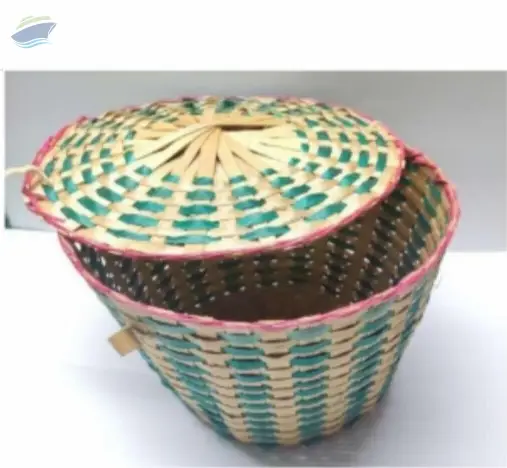 Bamboo Basket With Lid Color