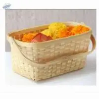 Bamboo Rectangular Basket With Single Handle