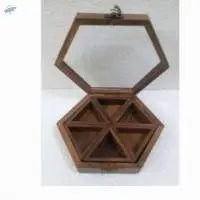 Wooden Spice Box With 6 Compartments
