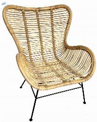 Rattan Lounge Chair Iron Legs