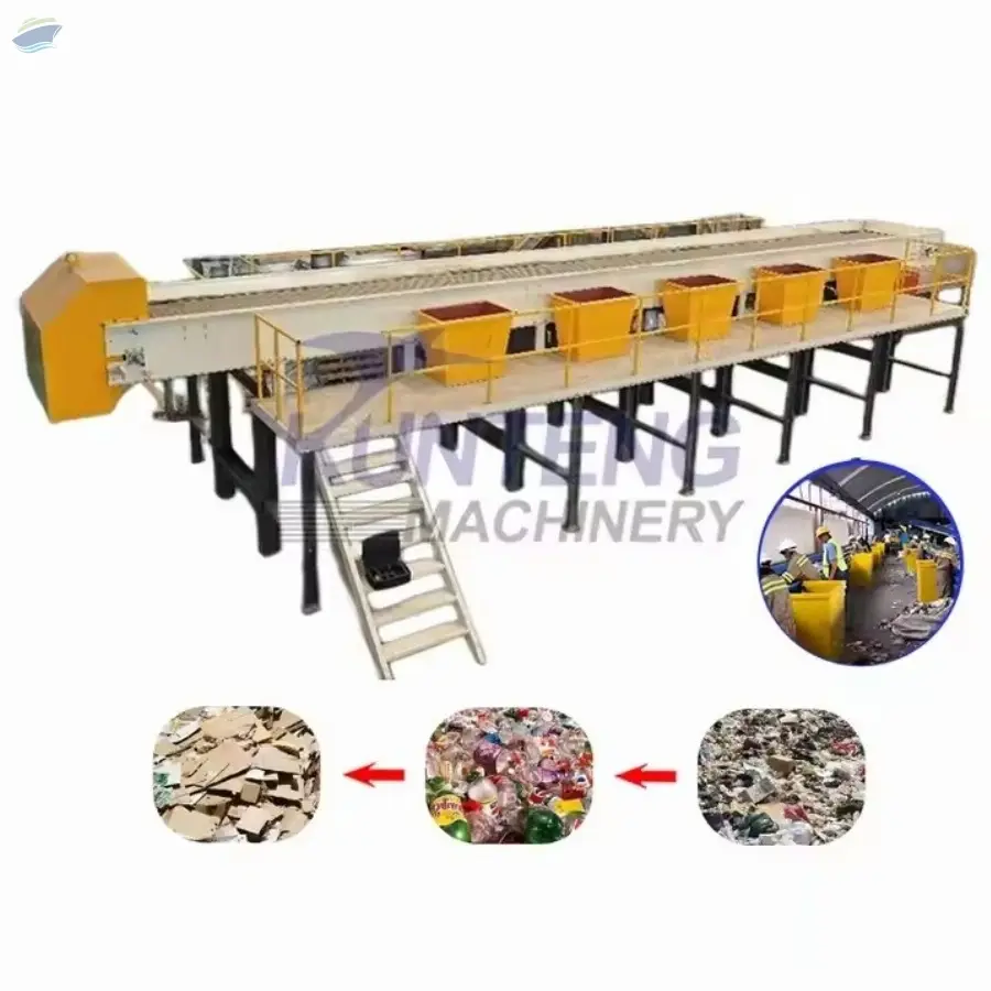 Large Municipal Solid Waste Manual Sorting Table by Henan Kunteng ...