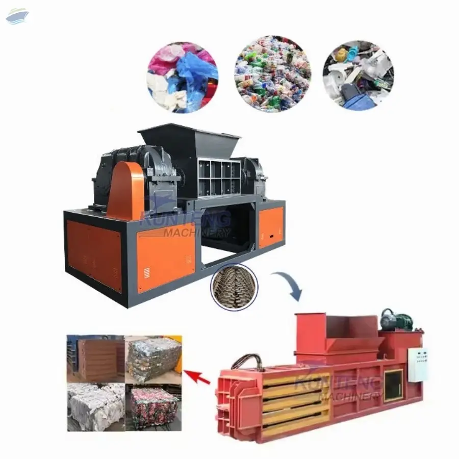Waste Plastic Shredder Recycling Baler Equipment