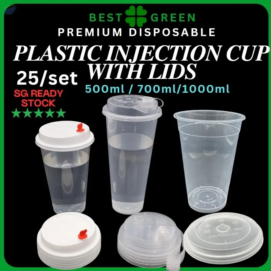 PP Injection Cups 500/700/1000ml with Lids
