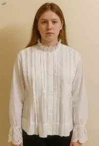 Ladies Pleated Top White