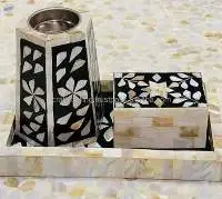 Bone Inlay Desk Organizer Set