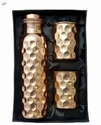 Diamond Copper Water Bottle With Glass