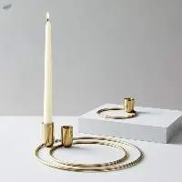 Gold Plated Metal Candle Holder