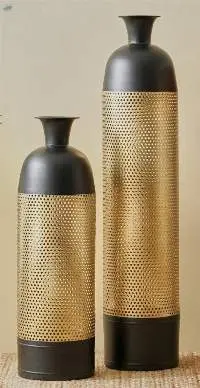 Two Tone Perforated Floor Vase