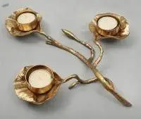 3-Branch Metal Tea Light Holder