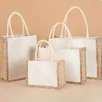 White Premium Jute Tote Bag with Handles
