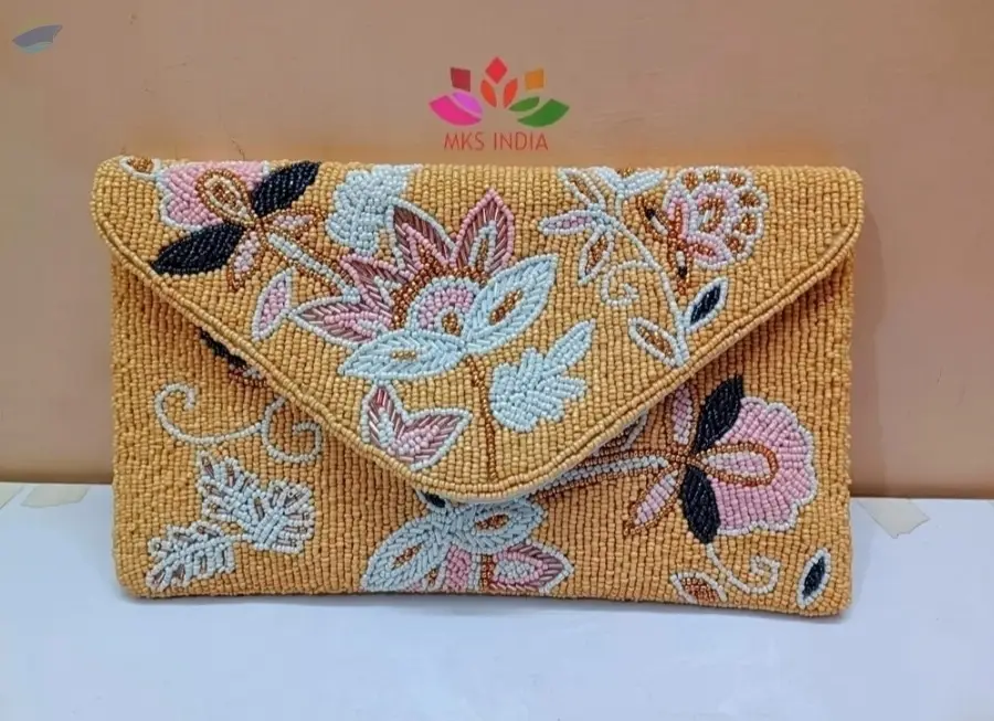Multicolor Modern Beaded Clutch Bag