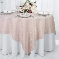 Round Jacquard Damask Table Top