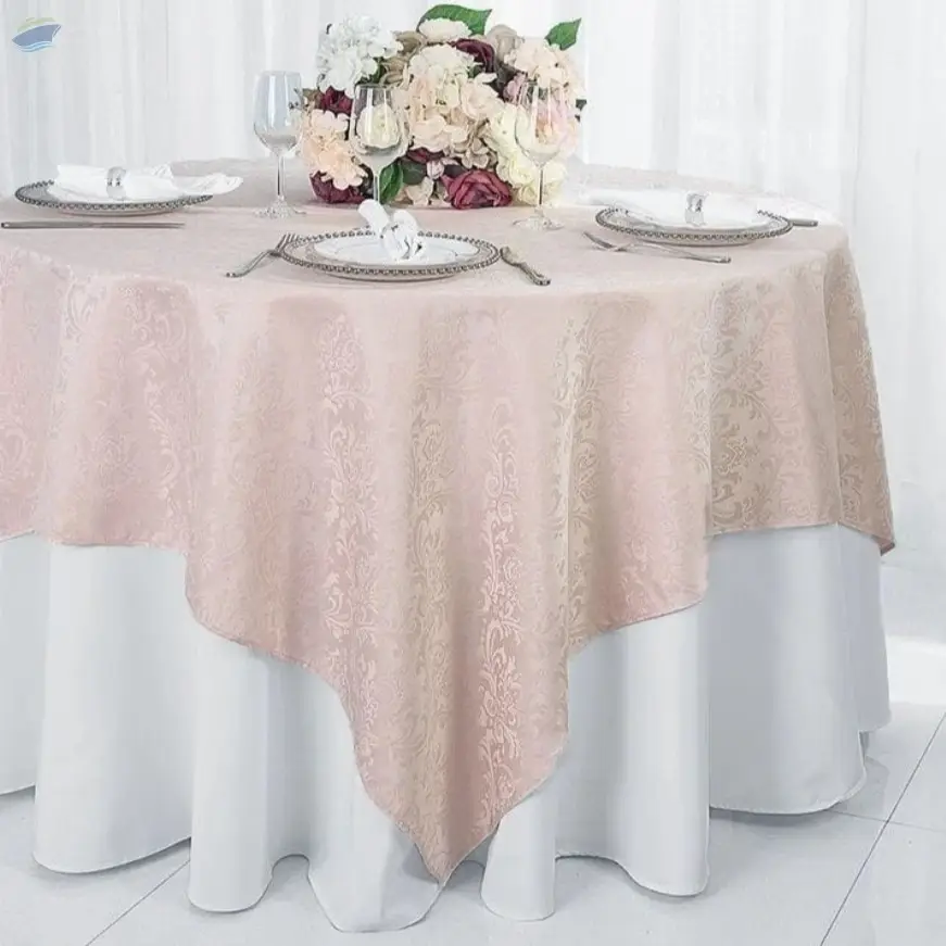Round Jacquard Damask Table Top