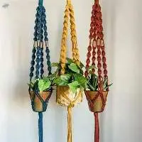 Multicolor 40 inch Macrame Cotton Plant Hanger