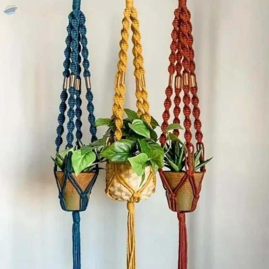 Multicolor 40 inch Macrame Cotton Plant Hanger
