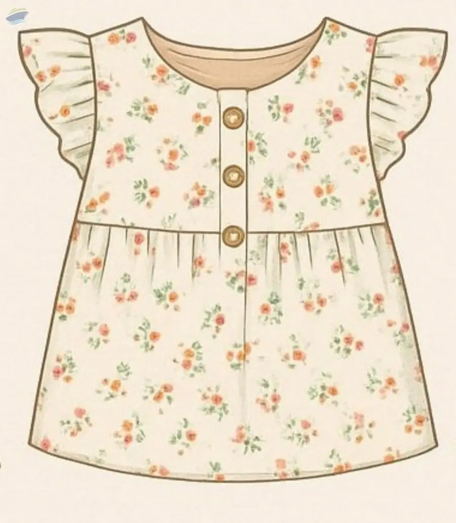 Girls Button Dress