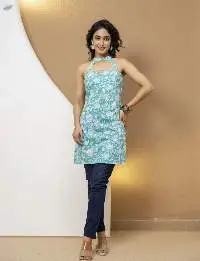 Mohini Turquoise Neck Straps Corset Kurti