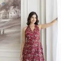 Mohini Red Halter-Neck Corset Kurti