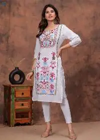 Noor White Handcrafted Embroidered Kurti