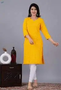 Noor Yellow Chikankari Kurti for Women