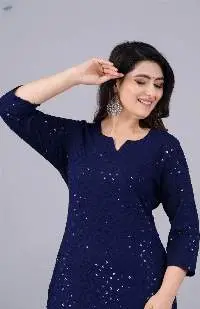 Noor Blue Chikankari Kurti for Women
