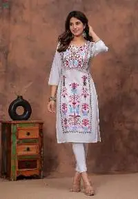 Noor White Handcrafted Embroidered Kurti
