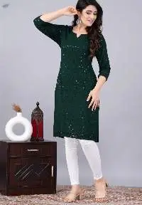 Noor Green Chikankari Kurti for Women