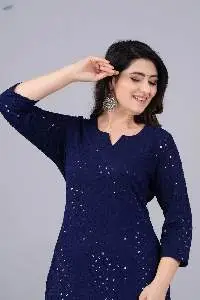Noor Blue Chikankari Kurti for Women