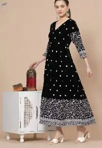 Velora Velvet Black Anarkali Kurta