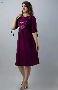 Aureva Maroon Front Embroidery Flared Kurta