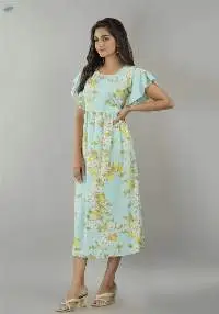 Selene Aqua Blue Floral Maxi Dress