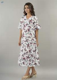Marvella White Butterfly Print Maxi Dress