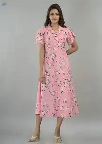 Elira Light Pink Printed Maxi Dress