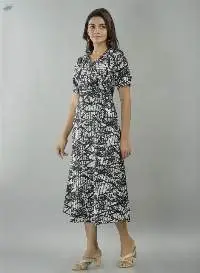 Zyanna Grey Abstract Printed Maxi Dress