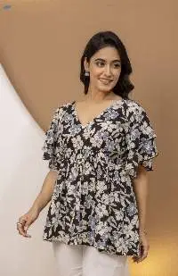 Mohini Midnight Bloom Floral Back-Tie Top