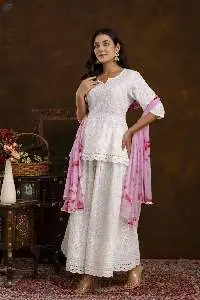Chikankari Anarkali Kurta and Dupatta Set
