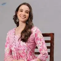 Light Pink Anarkali Kurta Pant & Dupatta set