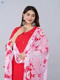Ruhani Red Mirror-Work Kurti Set