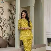 Vidhi Marigold Yellow Printed Cotton Co-ord Set