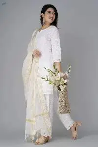 Nira Chikankari Kurti Pant & Dupatta Set