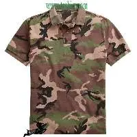 Premium Slim Fit High Collar Short Sleeve Camouf