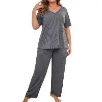 Womenâ??s Neck Full Length Elegant Luxury Pajama