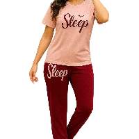 Women Bamboo Knitted Pajama Set Front Logo Soft